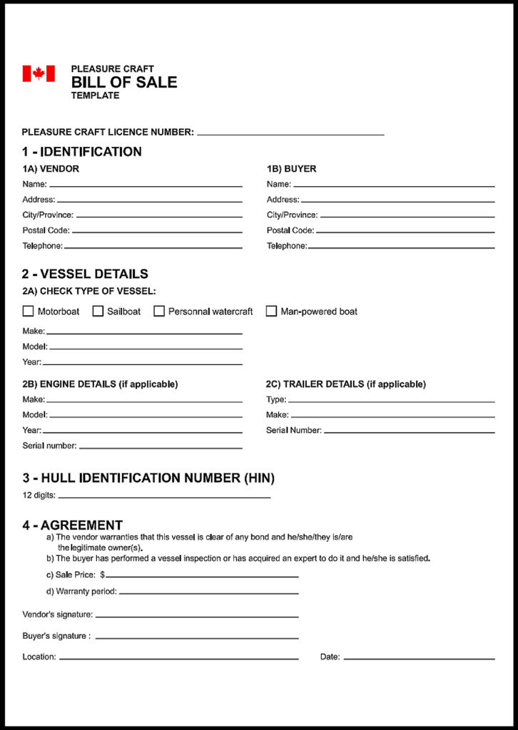 Ontario Boat Bill of Sale