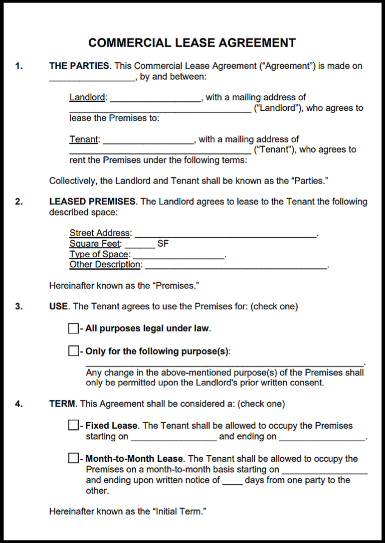 Ontario Commercial Lease Agreement