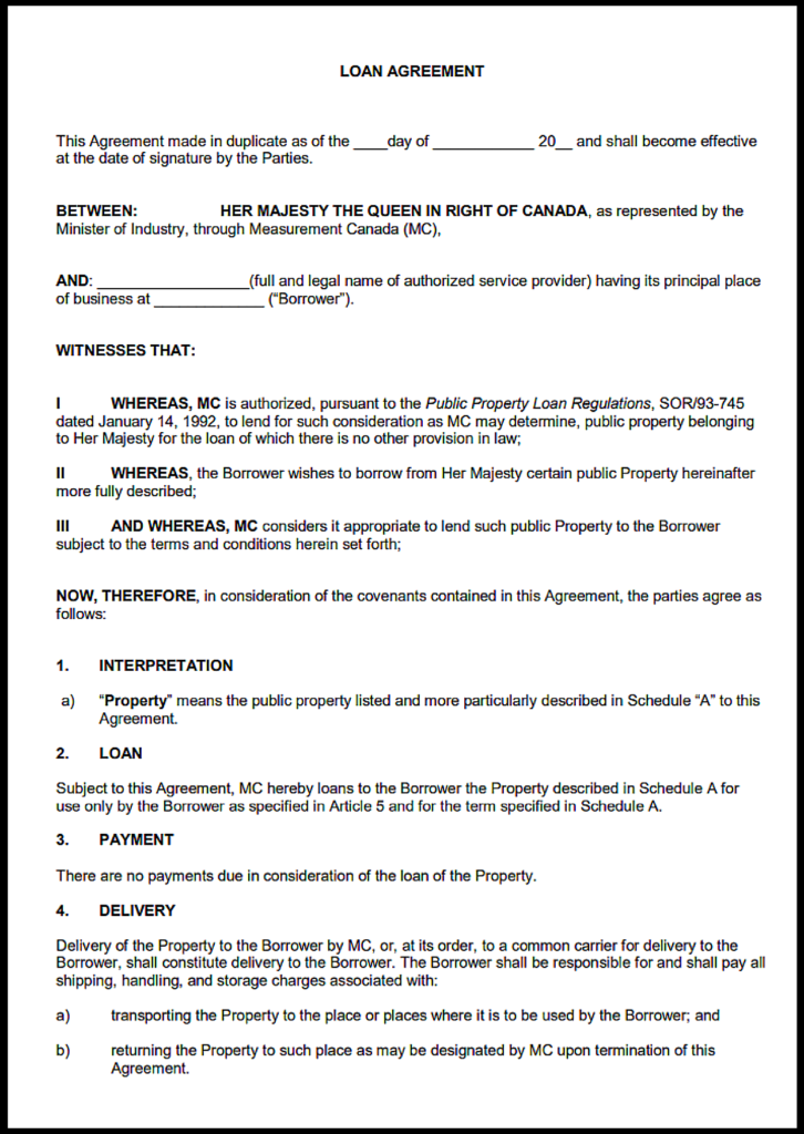 Ontario Loan Agreement