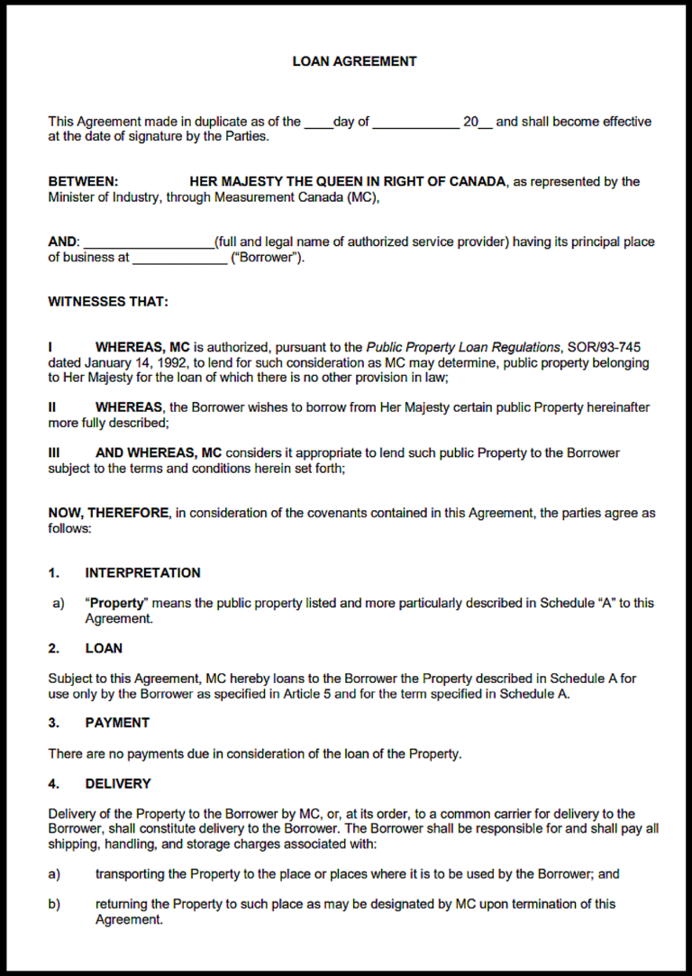 Ontario Loan Agreement