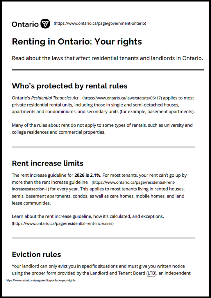 Ontario Tenant Rights Guide