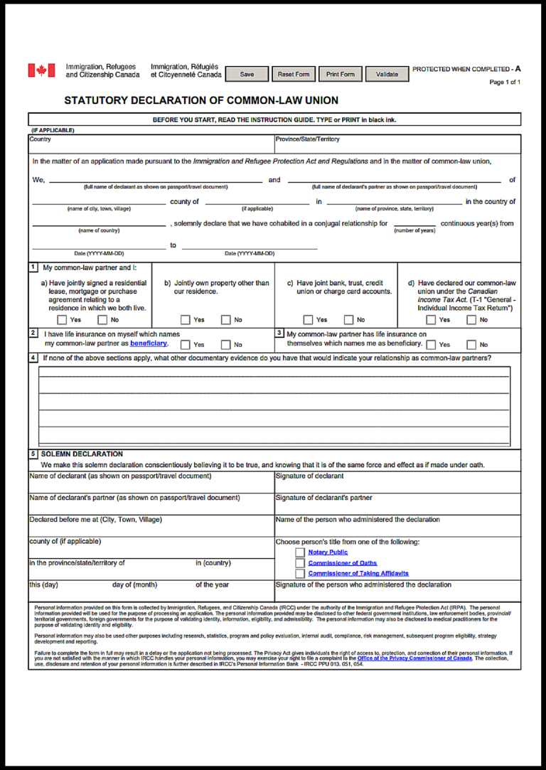 Alberta Affidavit of Residence