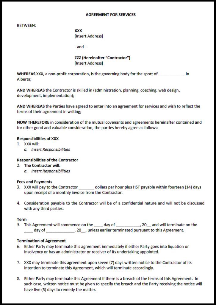 Alberta Freelance Contract
