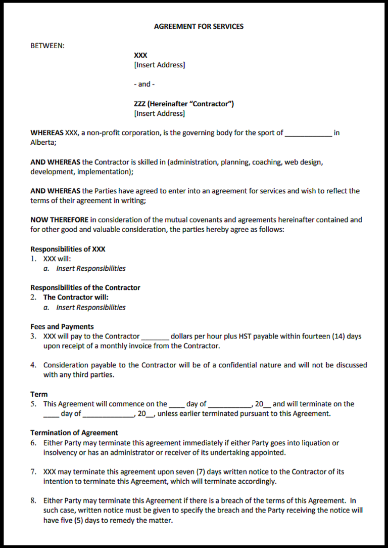 Alberta Freelance Contract