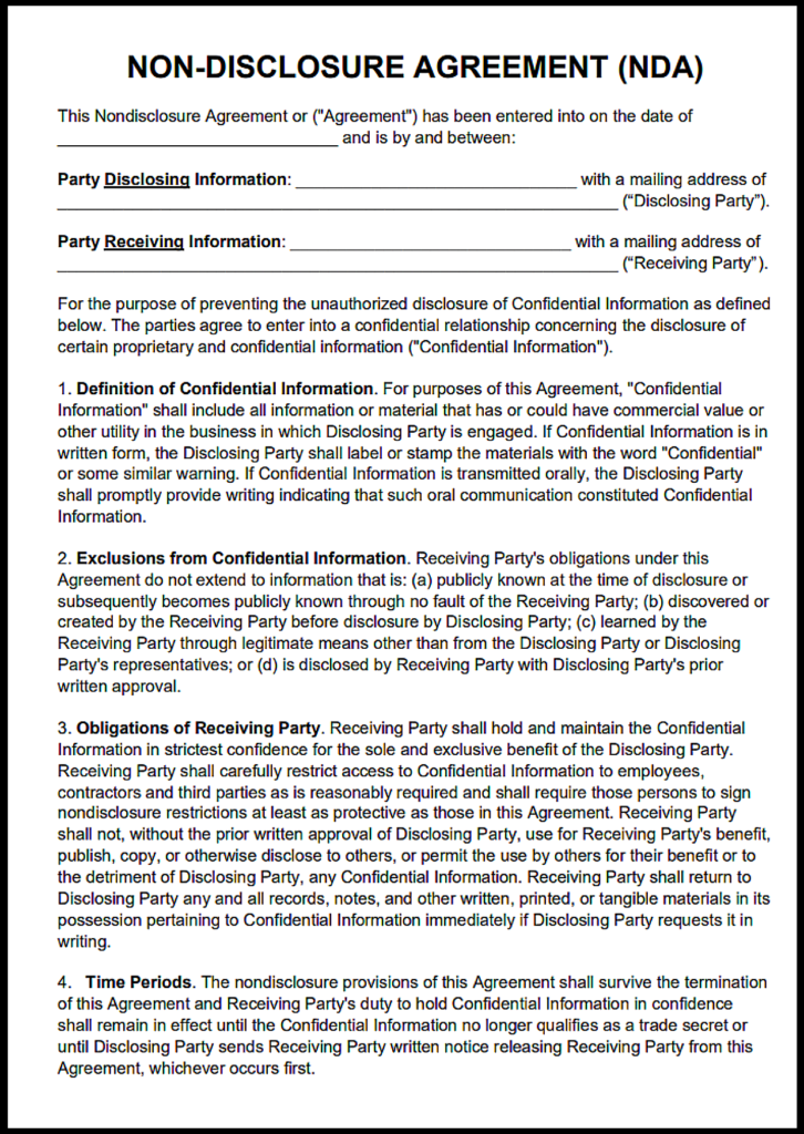 Alberta Non Disclosure Agreement