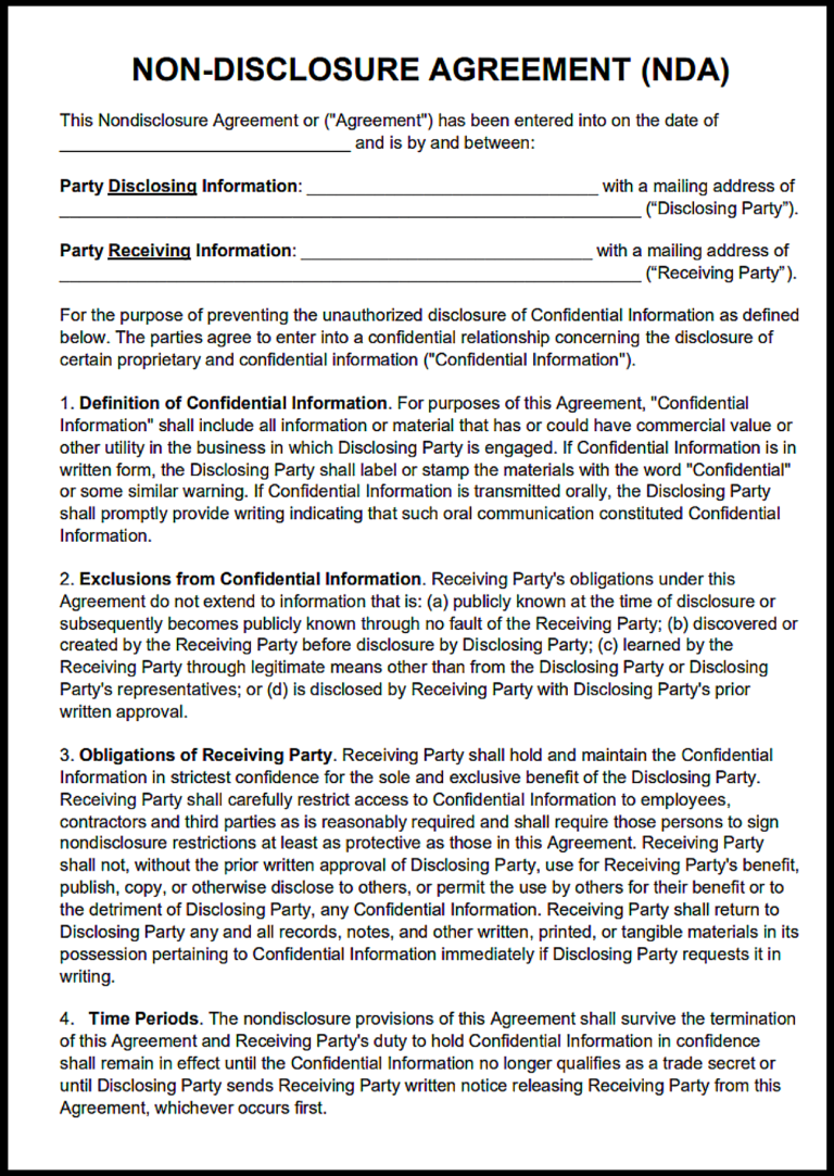 Alberta Non Disclosure Agreement