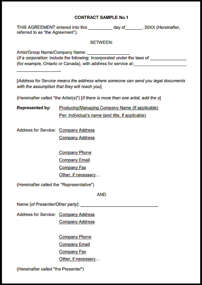 Free Ontario Contract Template 
