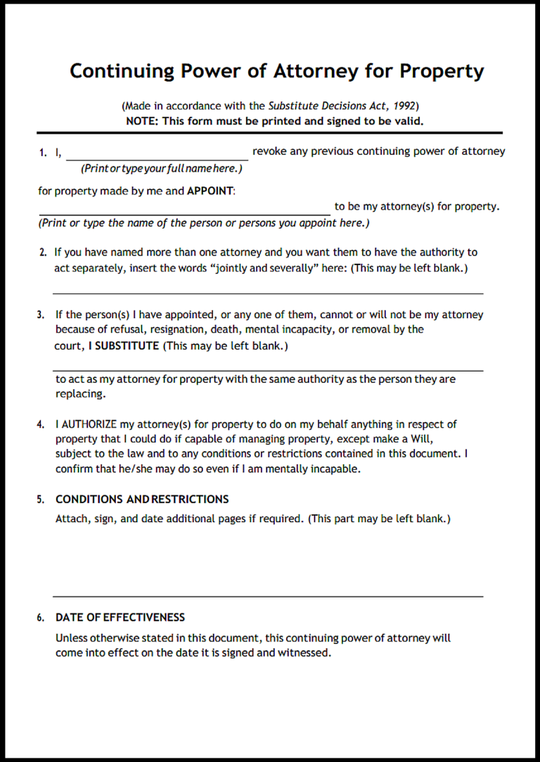 How to get Power of Attorney in Ontario