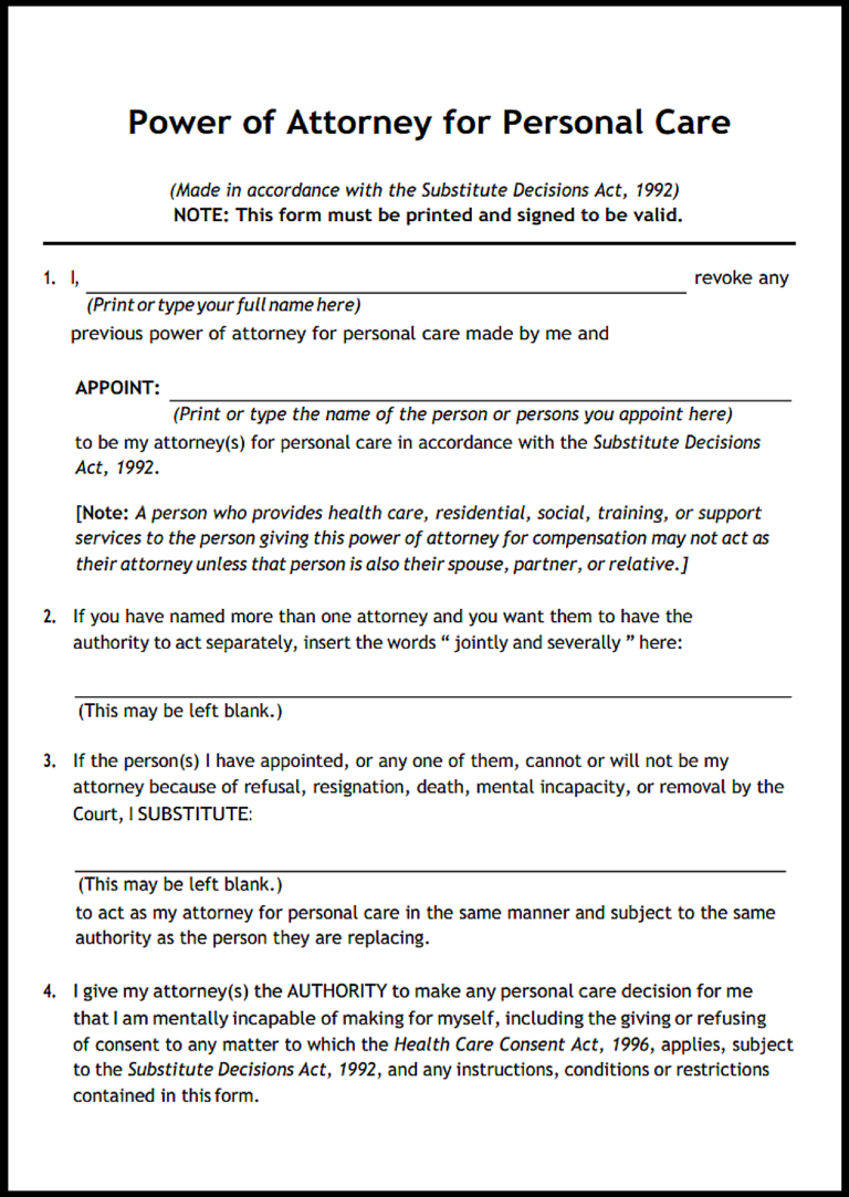 Living Will vs Power of Attorney Ontario