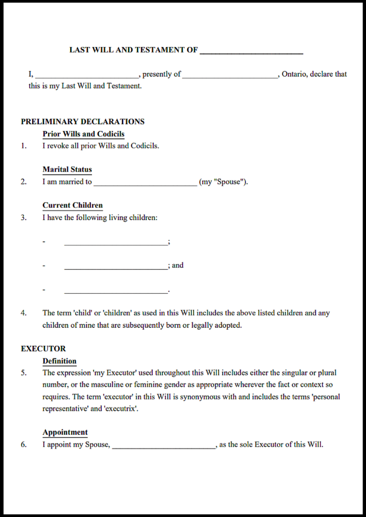 Ontario Cohabitation Agreement