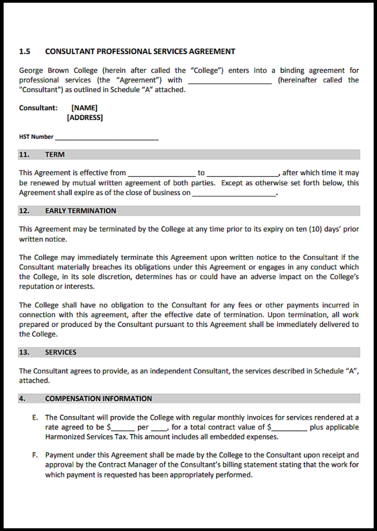 Free Ontario Consulting Agreement Template Guide