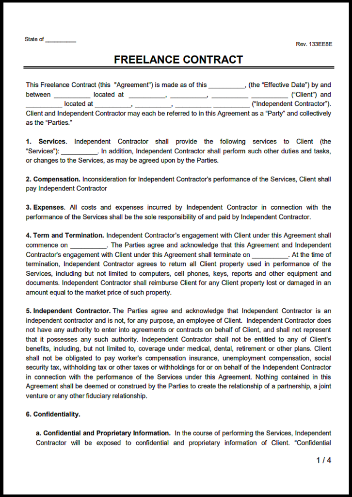 Ontario Freelance Contract