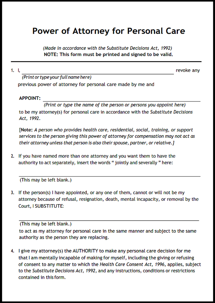 Ontario Personal Directive