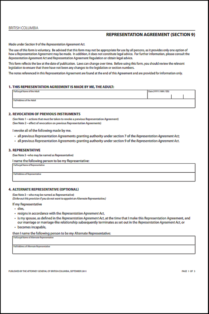 Advance Care Directive in British Columbia