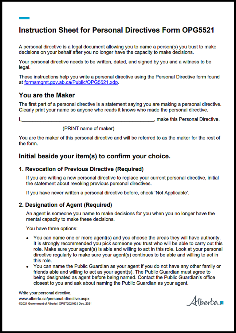 Alberta Medical Power of Attorney
