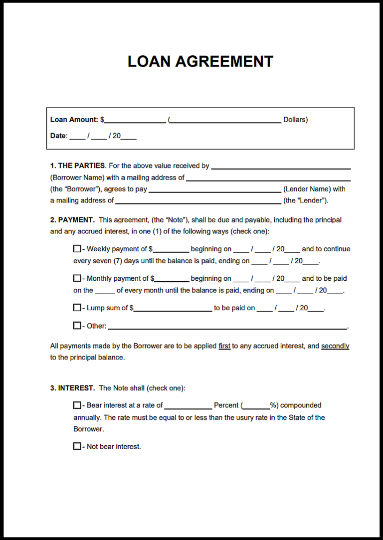 British Columbia Loan Agreement