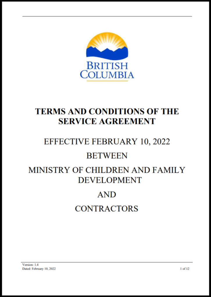 British Columbia Service Agreement