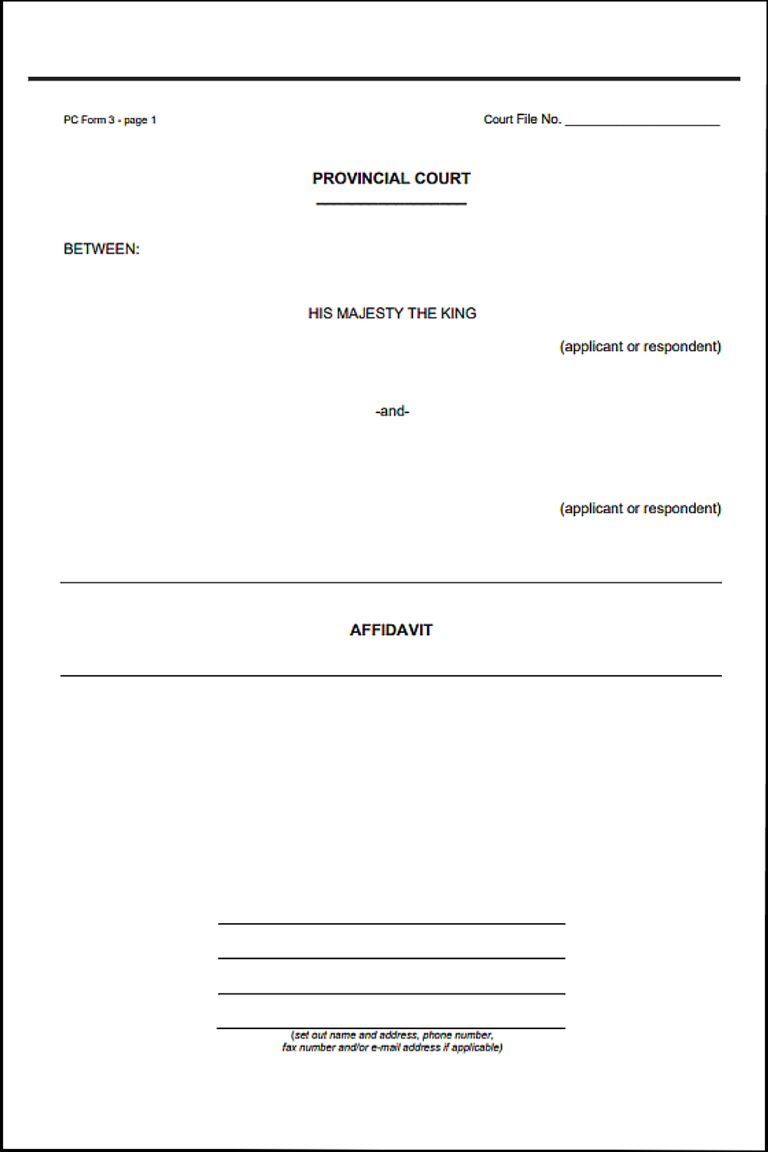 Free Manitoba Affidavit Of Identity