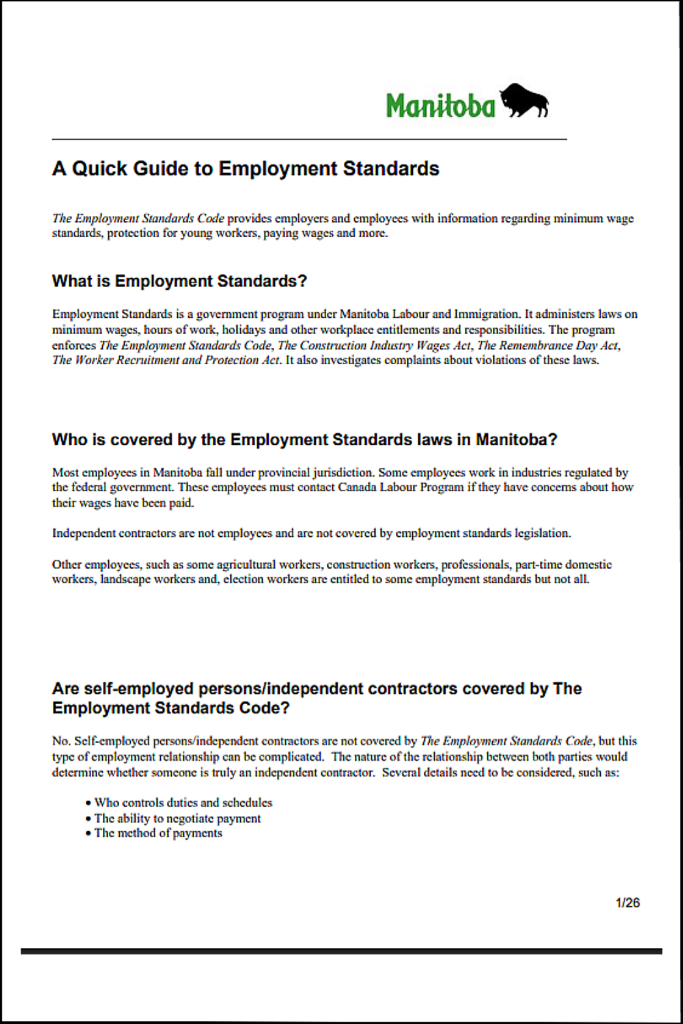 Free Manitoba Independent Contractor Agreement Template