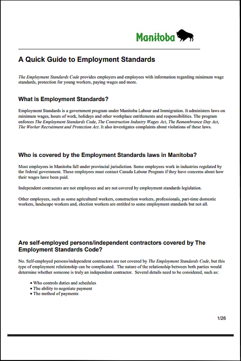 Free Manitoba Independent Contractor Agreement Template