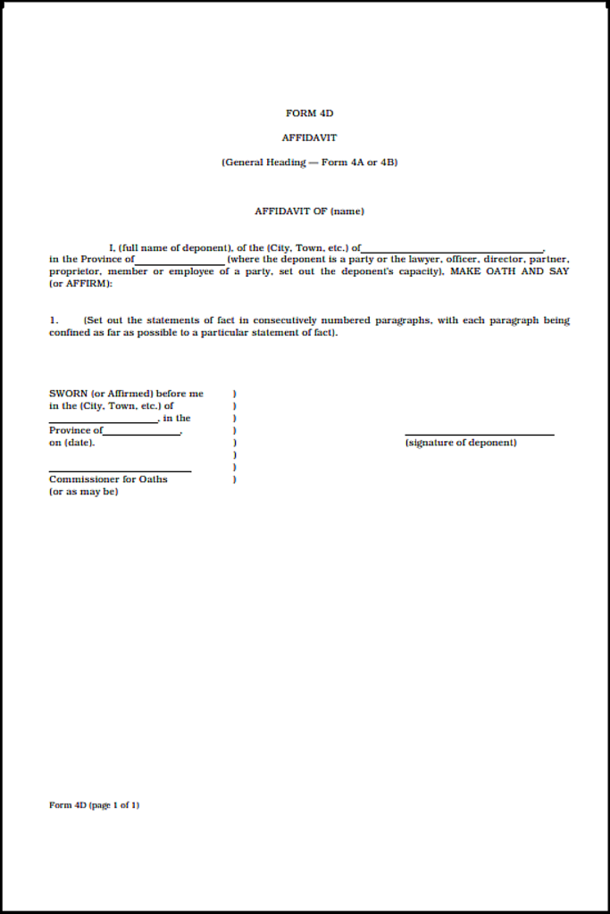 Free Manitoba Sworn Affidavit Template Guide