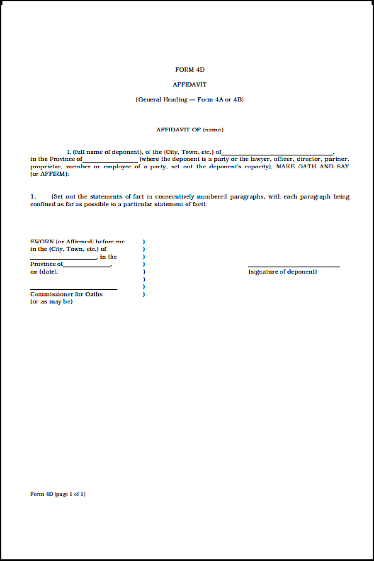 Free Manitoba Sworn Affidavit Template Guide