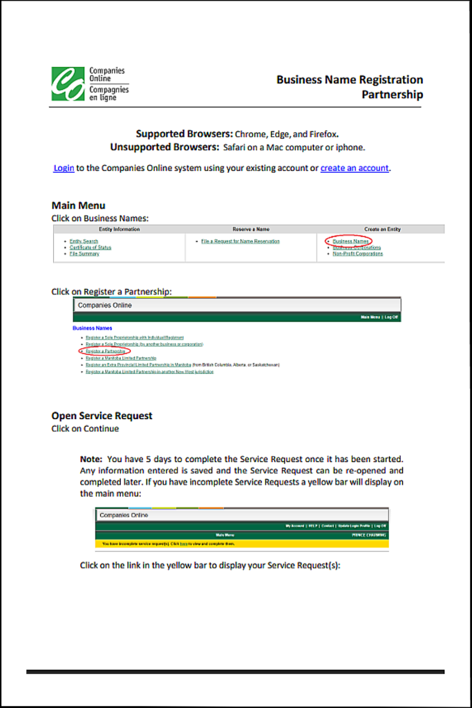 Free Manitoba partnership Agreement