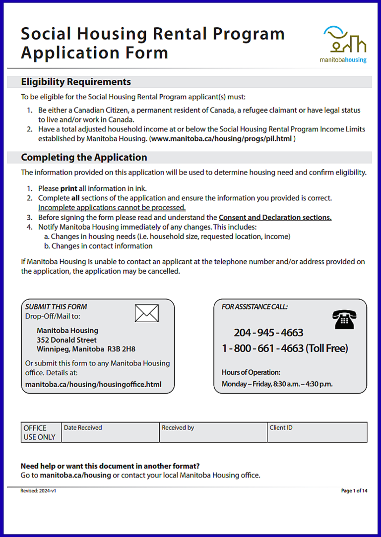 Manitoba Rental Application