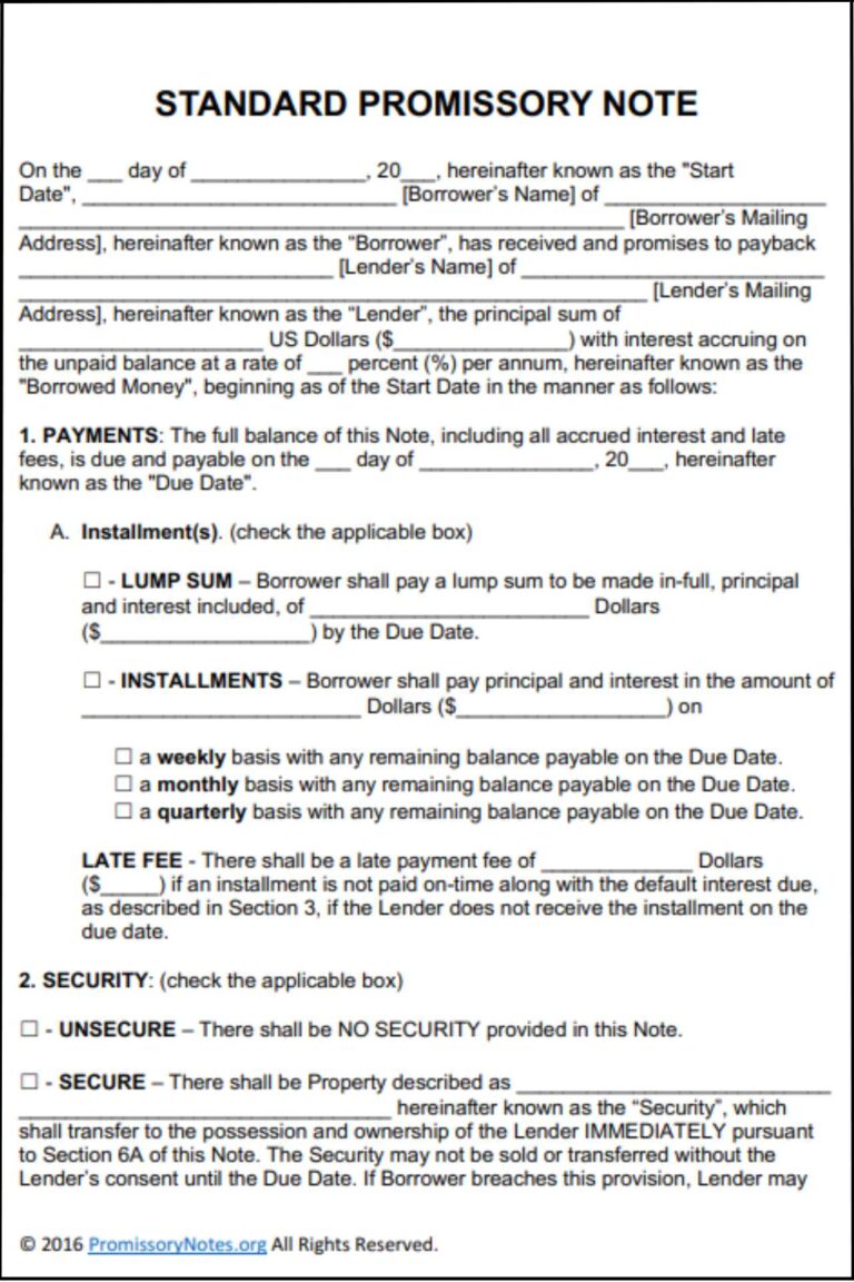 Ontario Promissory Note