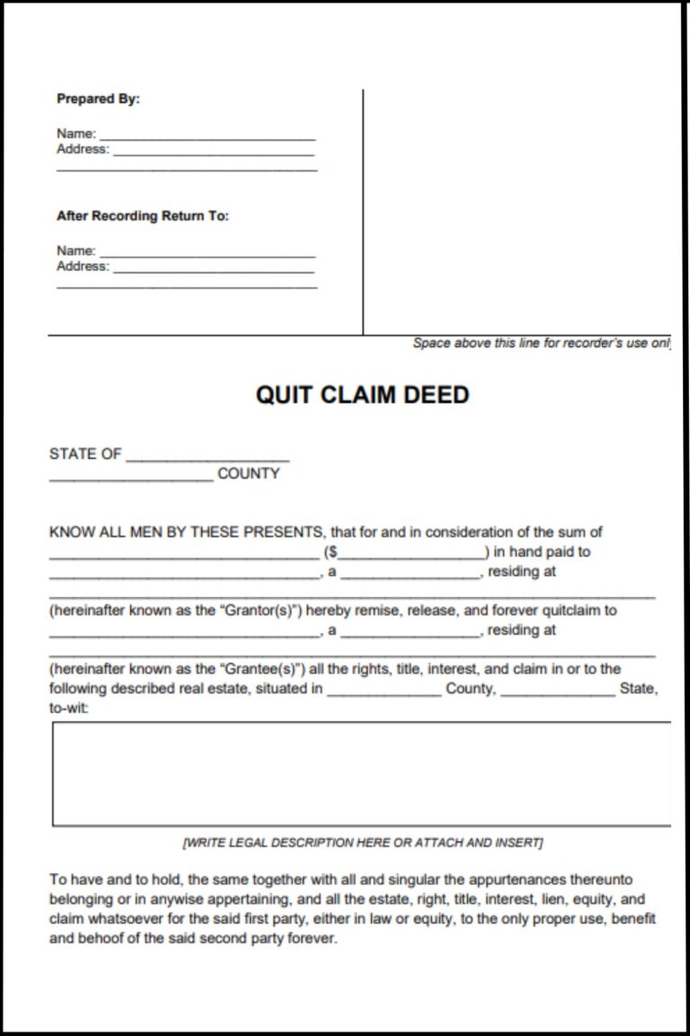 Quit Claim Deed Ontario
